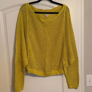 Pilcro Yellow Open-Knit Women's Sweater